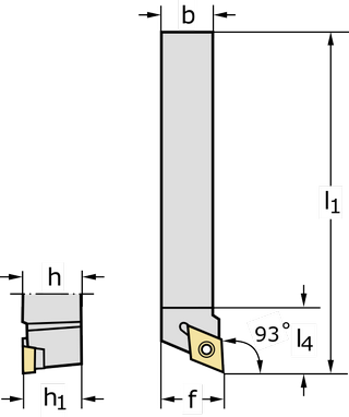 Державка для точения, обработки канавок и резьбонарезания SDJCL1010E07