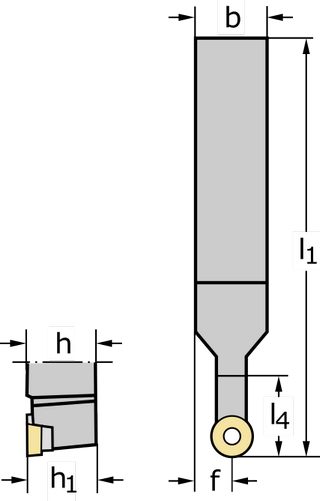 Державка для точения, обработки канавок и резьбонарезания SRDCN2525M12
