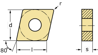 Пластина без задних углов для точения CNMG120408-NFT WS10