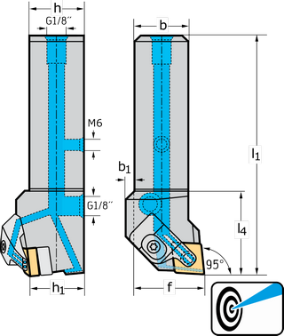 Державка для точения, обработки канавок и резьбонарезания DCLNL124B-P