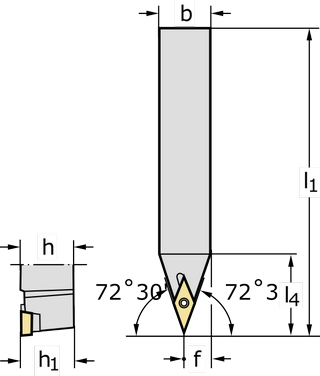 Державка для точения, обработки канавок и резьбонарезания SVVBN2020K11