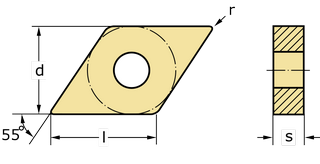Пластина без задних углов для точения DNMG150608-NFT WS10