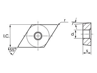 Пластина твердосплавная DCMT070204-XF MK110