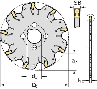 Фреза BLAXX и Xtra·tec® F5055.B16.080.Z07.1,5
