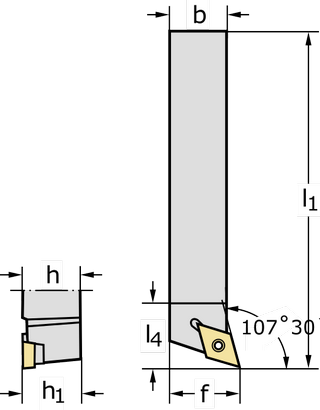 Державка для точения, обработки канавок и резьбонарезания SDHCL2020K11