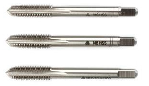 Набор из 3-х ручных метчиков из быстрорежущей стали HSS DIN352 (3 шт) M10 (6H)