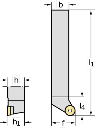 Державка для точения, обработки канавок и резьбонарезания SRSCR2020K10