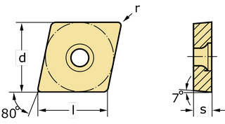 Пластина с задними углами для точения CCMT09T308-MK4 WKK20S