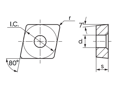 Пластина твердосплавная CCMT060208-XM MK110