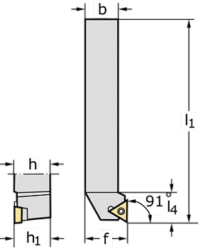 Державка для точения, обработки канавок и резьбонарезания STGCL1616H16