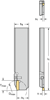 Державка для точения, обработки канавок и резьбонарезания G4041-26L-2T17DX18C