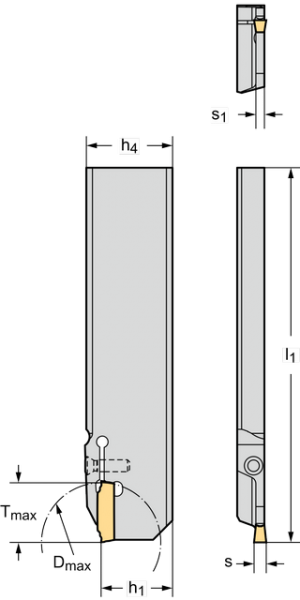 Державка для точения, обработки канавок и резьбонарезания G4041-26L-2T17DX18C