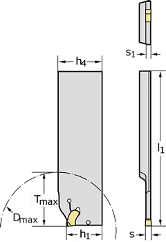 Державка для точения, обработки канавок и резьбонарезания G2042.26R-2T26SX