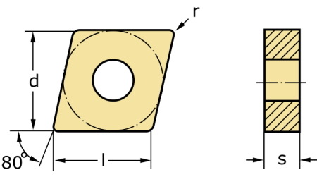 Пластина без задних углов для точения CNMG120408-NFT WS10