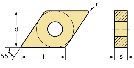 Пластина без задних углов для точения DNMG150608-NFT WS10